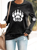 Comstylish Retro Grizzly Bear Claw Paw Rip 1996-2024 Print Sweatshirt