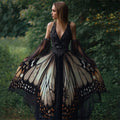 Comstylish Vintage Viking Mystical Butterfly Wings Flowy Maxi Dress