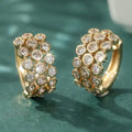 Inlaid Crystalline Golden Hoop Earrings
