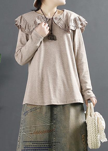 French Peter Pan Collar Blouses for Design Chocolate Shirts