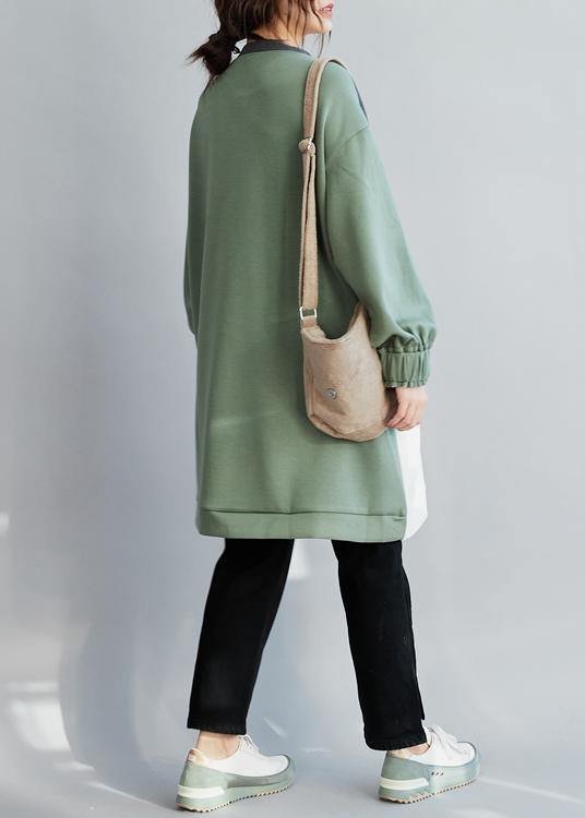 100% O Neck Cotton Spring Clothes Work Outfits Patchwork Dress