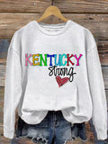 Comstylish Women's Kentucky Flooding 2025 Unsinkable Print Casual Sweatshirt