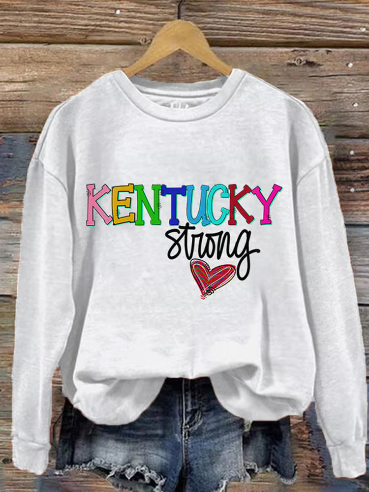 Comstylish Women's Kentucky Flooding 2025 Unsinkable Print Casual Sweatshirt