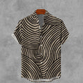 Men's Vintage Stripe Pattern Casual Short Sleeve Shirts artswardrobe
