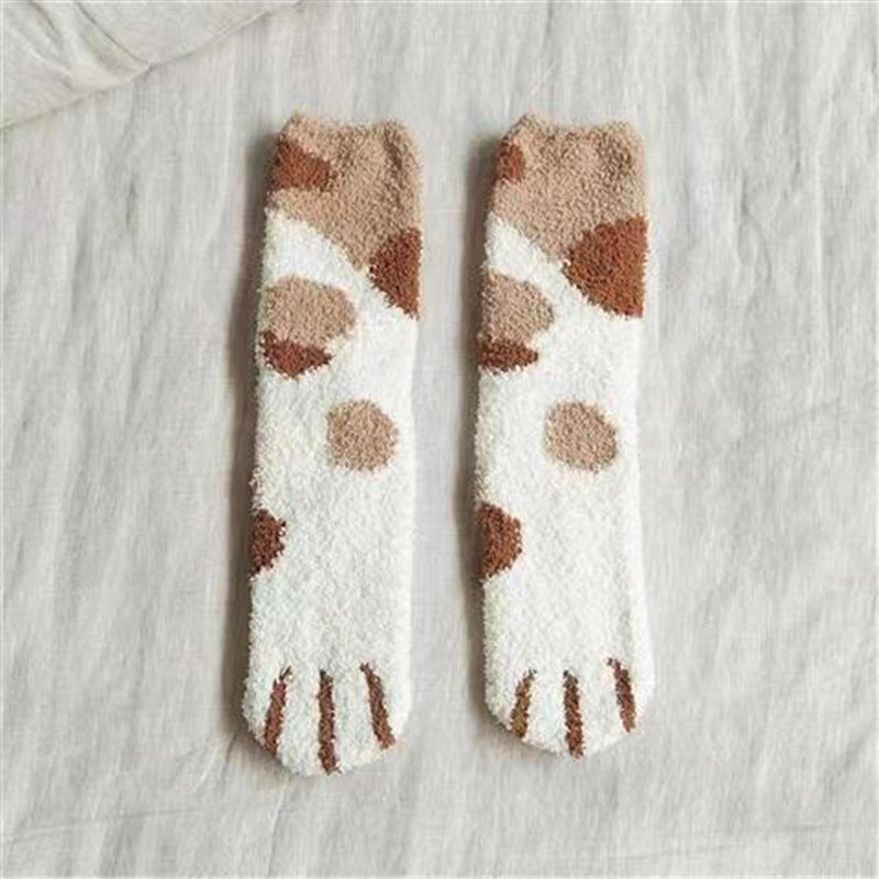 Lovely Cat Paw Inspired Fuzzy Plush Socks elevenforest