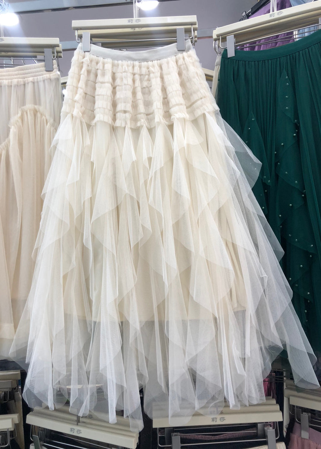 Purple Asymmetrical Patchwork Elastic Waist Tulle a Line Skirt Summer