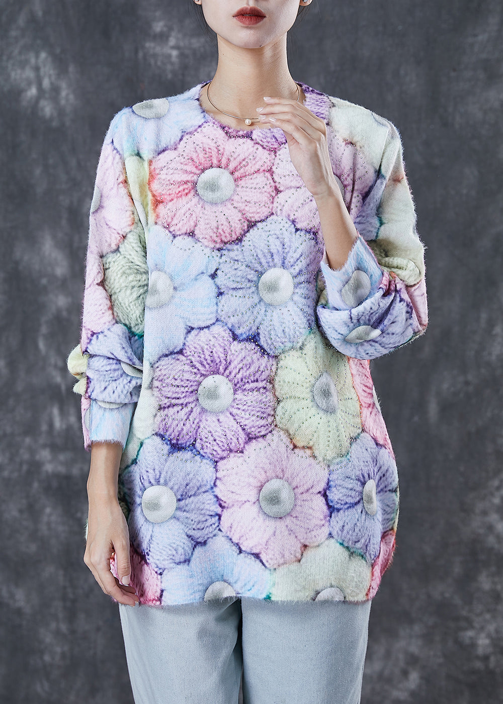 Modern Multicolour Thick Knit Sweater Tops Winter