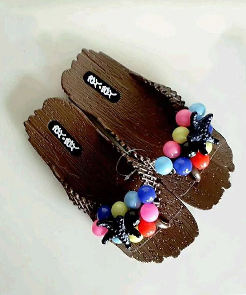 Beach Flip Flops Splicing Ball Decorated