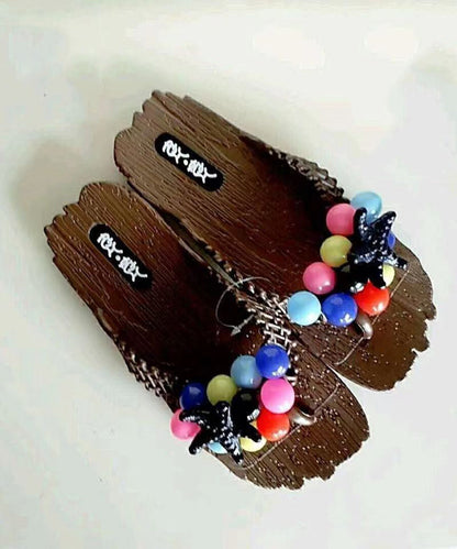 Beach Flip Flops Splicing Ball Decorated