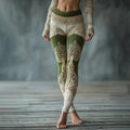 Women's Vintage Viking Tree Of Life Jacquard Warm Leggings artswardrobe