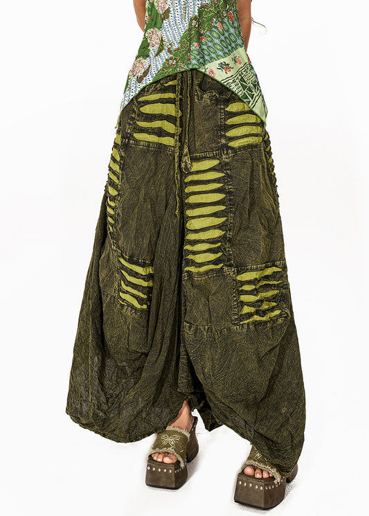 Green Tie Dye Flower Bud Skirt Summer