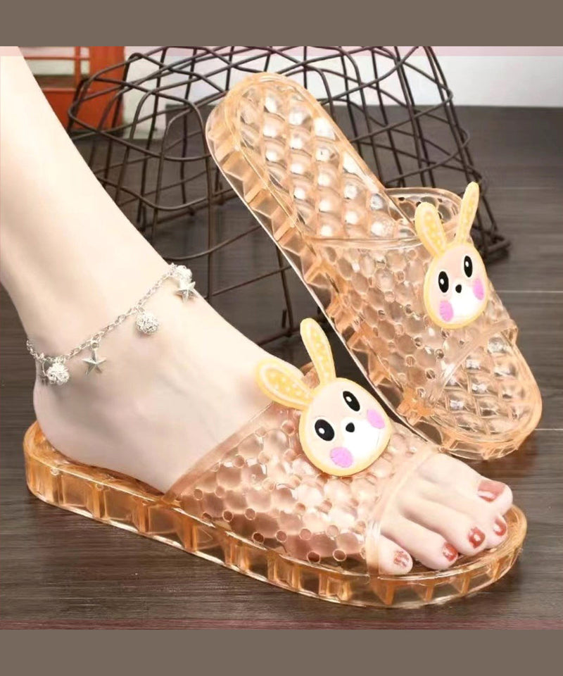 Blue Crystal Transparent Flat Bottomed Slippers