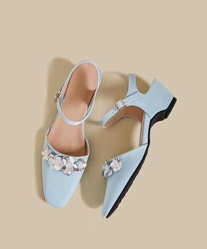Comfortable Splicing Wedge Sandals Blue Faux Leather