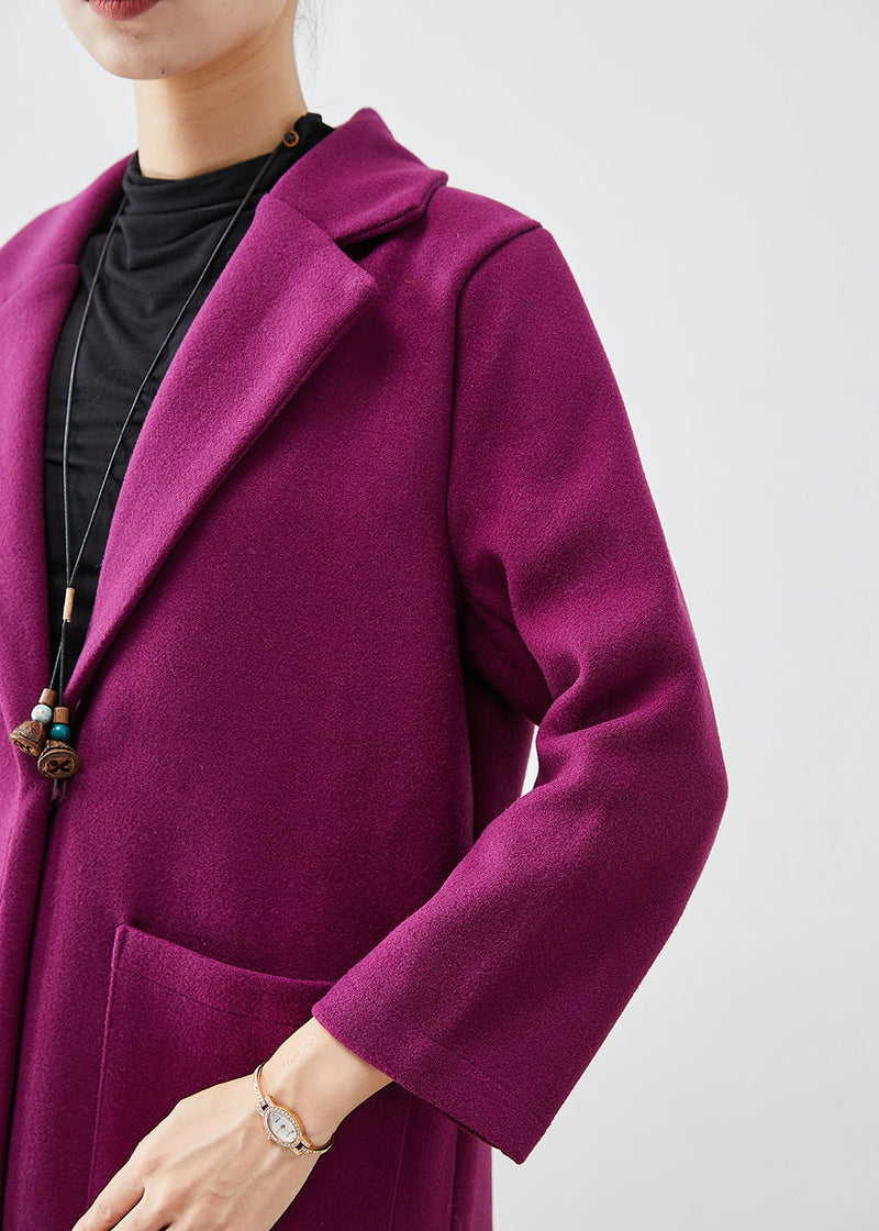Lavender Oversized Woolen Coats Spring