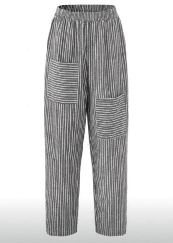 Stripe Elastic Waist Loose Harem Pants