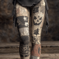 Halloween Funny Pumpkin Element Women's Knitted Tight-fitting Leggings artswardrobe