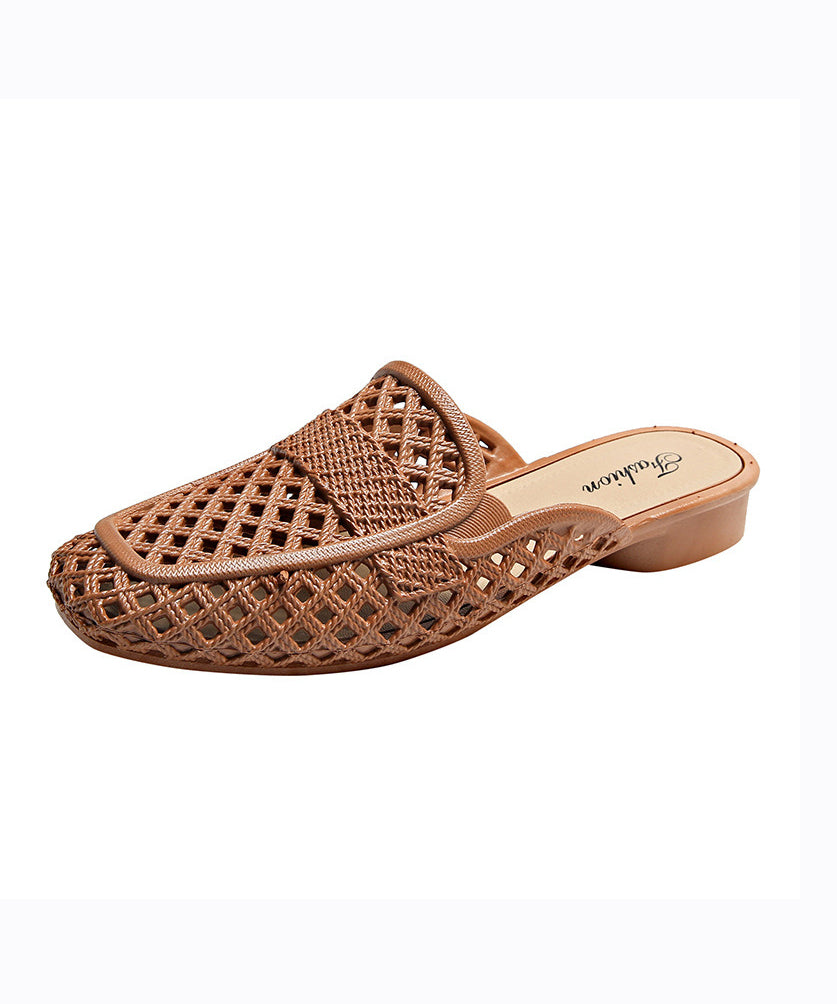 New Apricot Hollow Out Breathable Slide Sandals