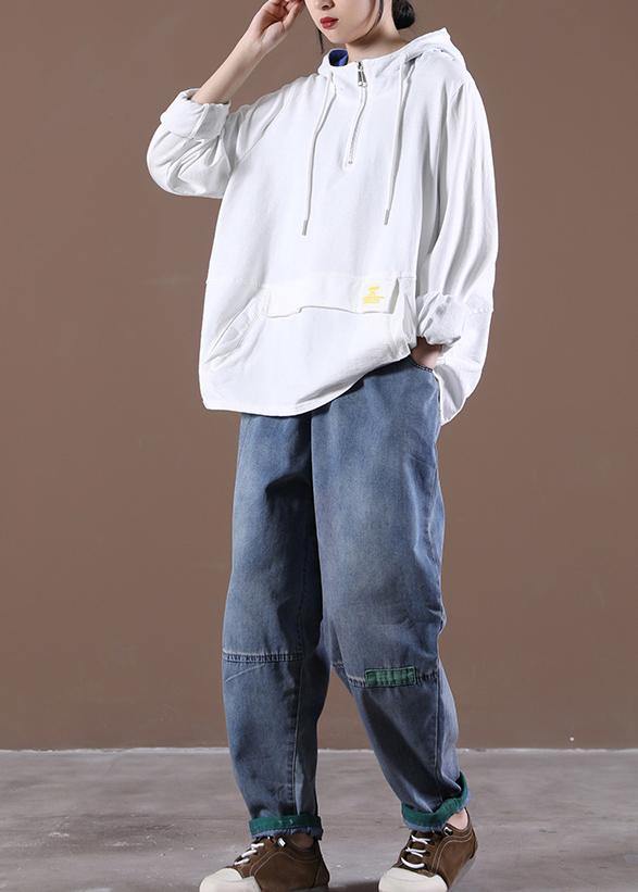 White Classy Pockets Fine Spring Tops