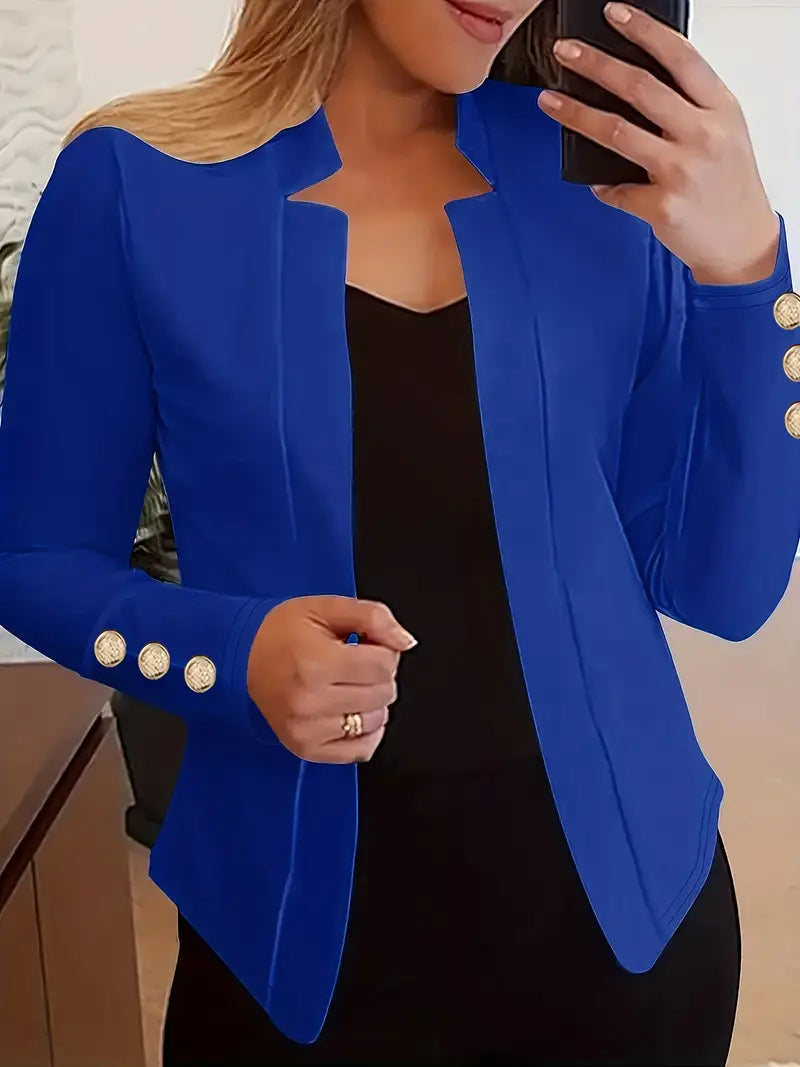 JO | Long-sleeved blazer with open button placket for spring