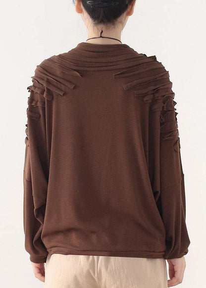 French Chocolate Long Sleeve Fall Sweater Top