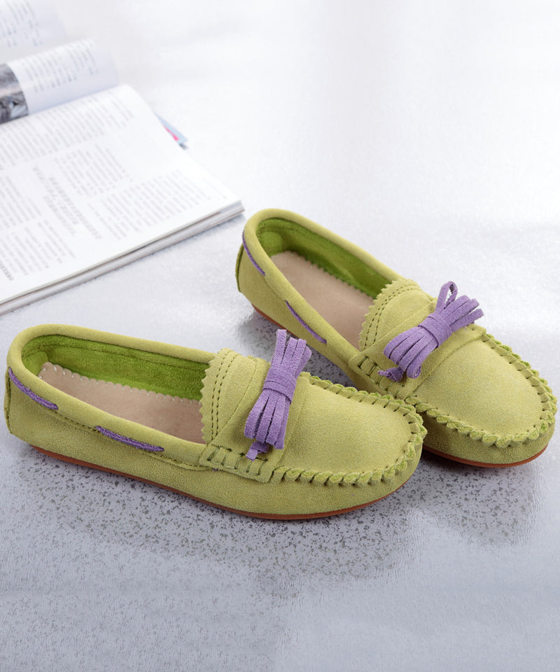 Comfortable Splicing Penny Loafers Yellow Suede