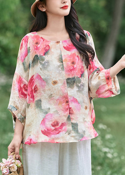 Loose Apricot Ruffled Wear on Both Sides Linen Shirt Fall