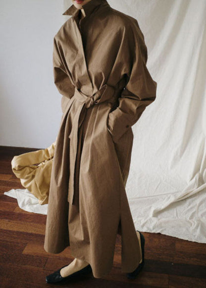 Apricot Loose Cotton Dress Cinched Spring