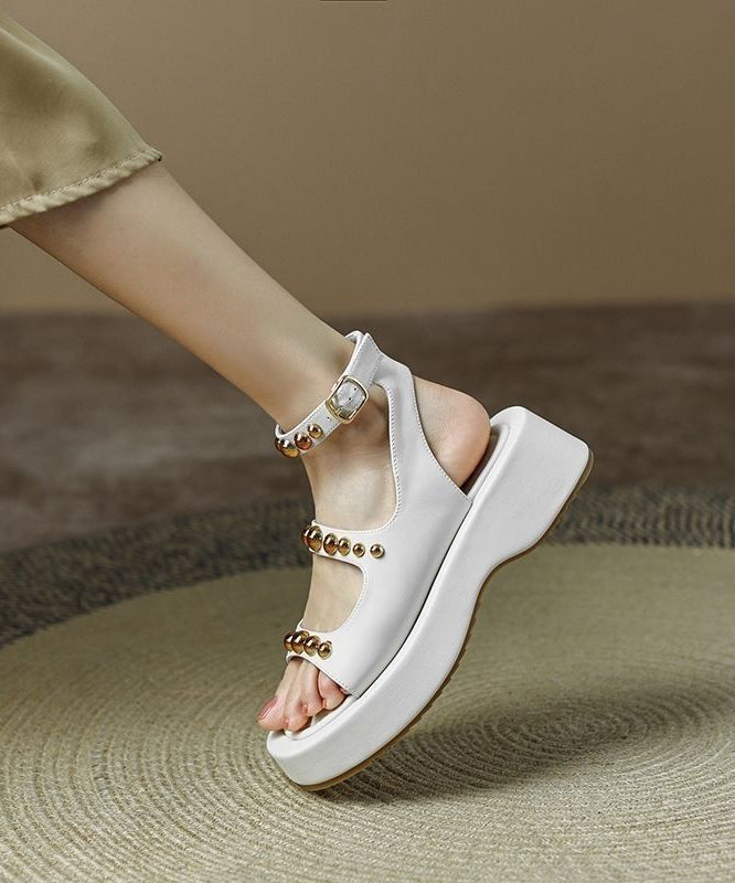 Black Rivet Sandals Soft Platform Sandals