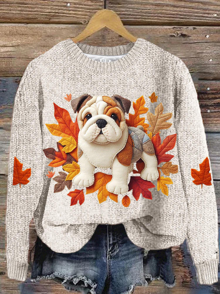 Women's Pug Maple Leaf Sweatshirt elevenforest