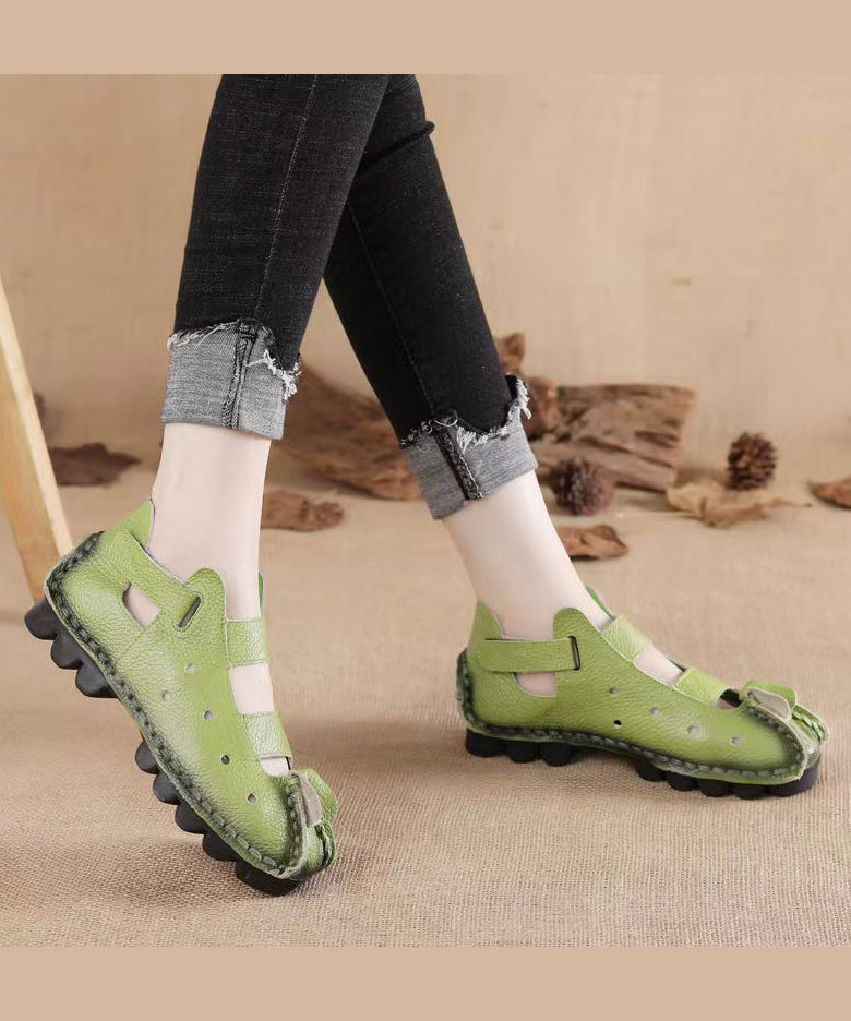 New Comfortable Black Flat Sandals Splicing Hollow Out