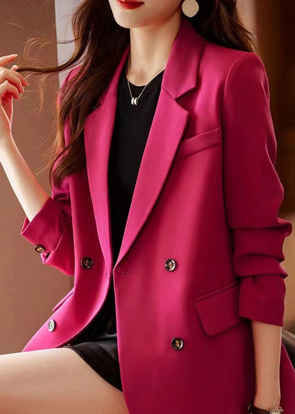 Rose Notched Back Side Open Cotton Jackets Spring