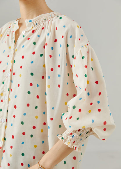 Rainbow Round Dot Oversized Cotton Shirts Spring