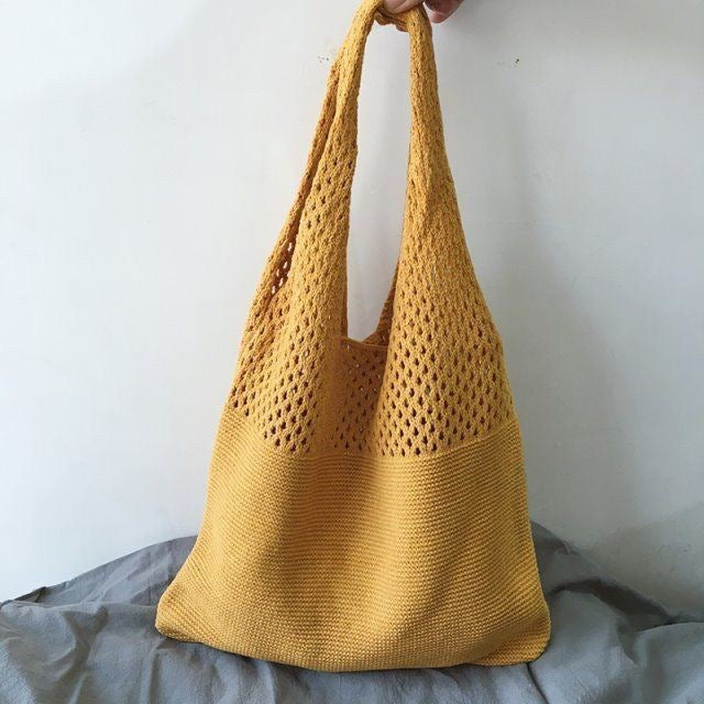 Retro Hollow Hand-Held Shoulder Knitted Wool Bag elevenforest