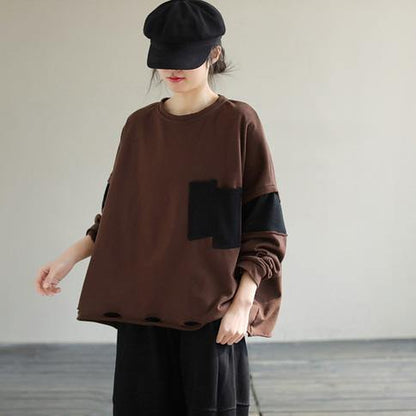 Diy Chocolate Cotton Top Silhouette Patchwork Silhouette Spring Top