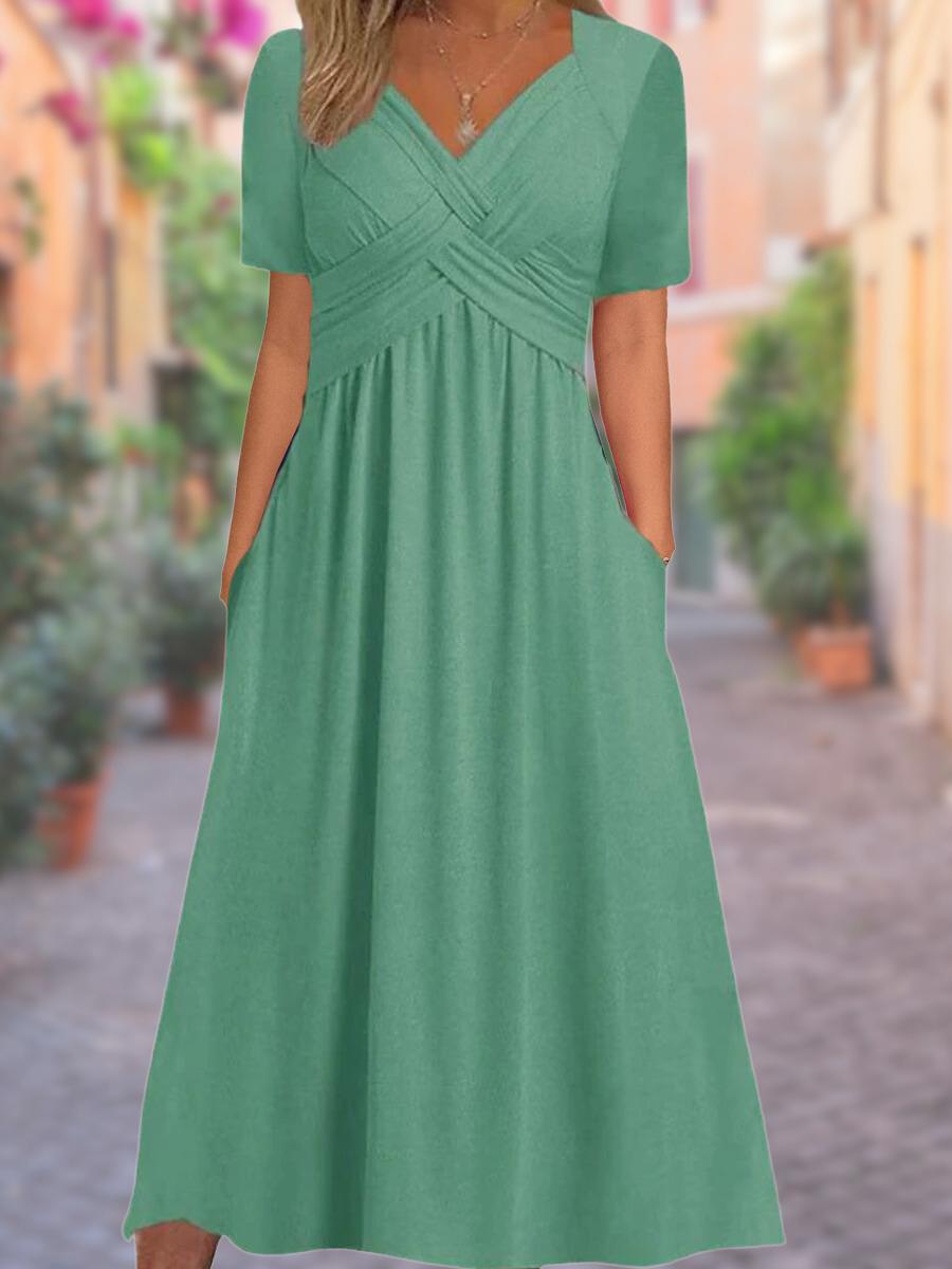 KS | Simple dress with V-neck