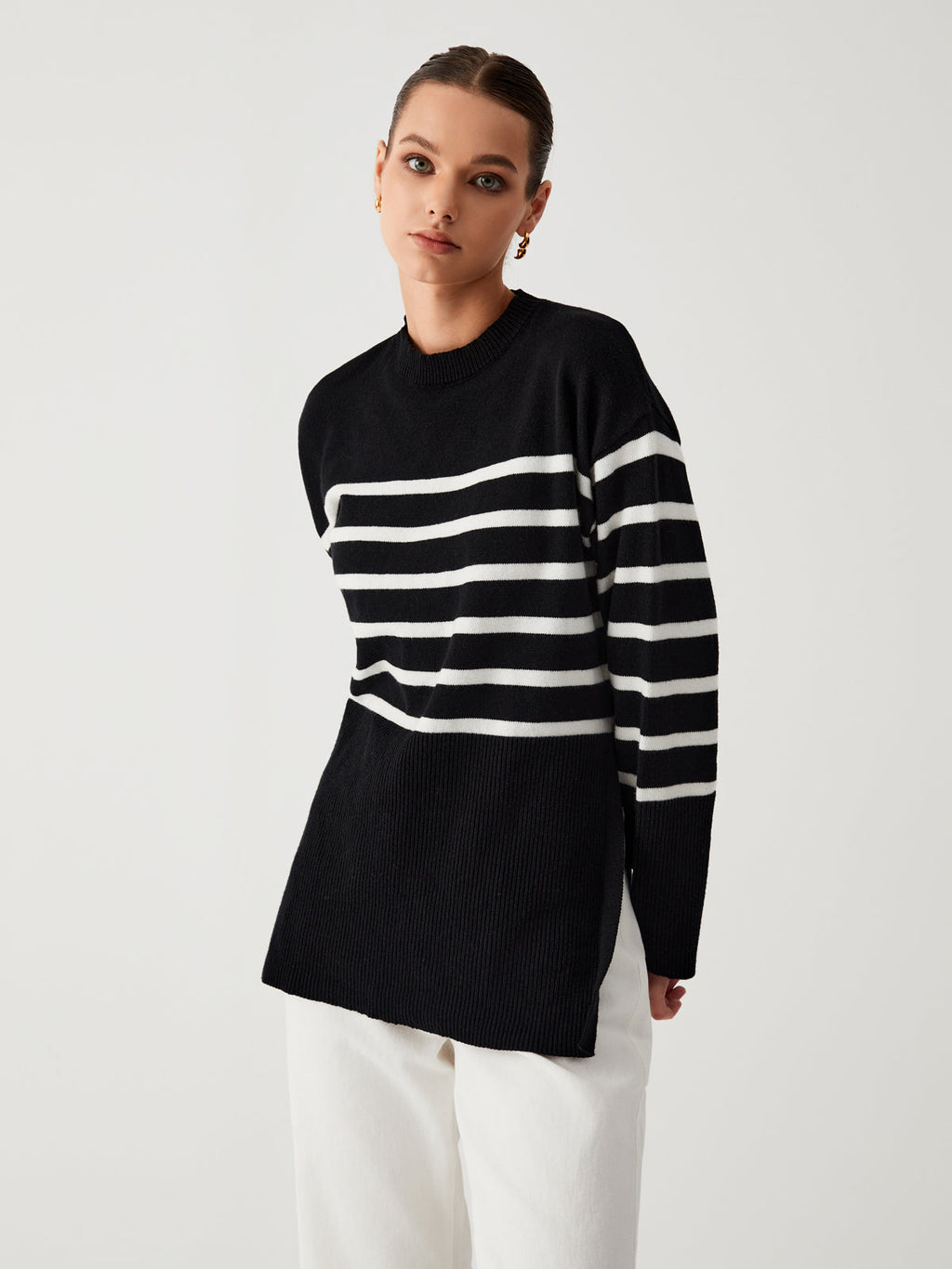 JO | Oversized sweater with stripes