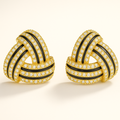 Black Enamel Knot Stud Earrings