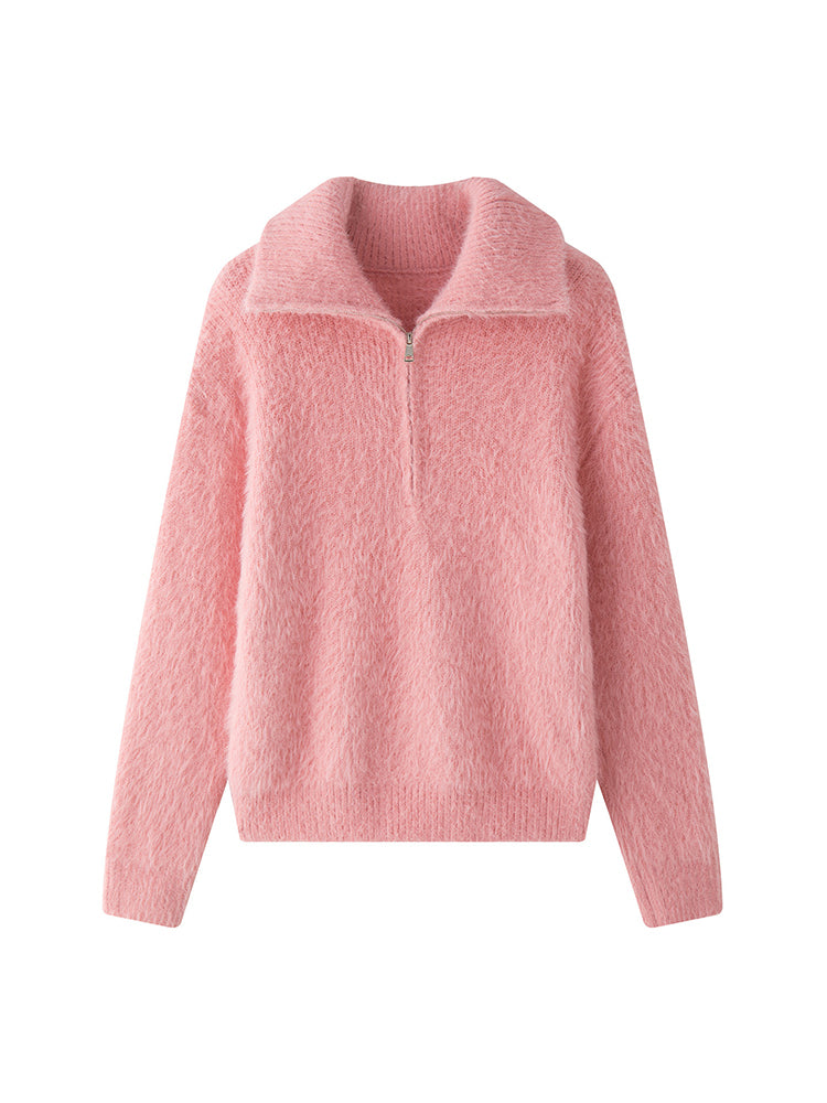JO | Fluffy sweater with zipper