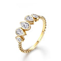 Luxury Golden Crystal Teardrop Ring