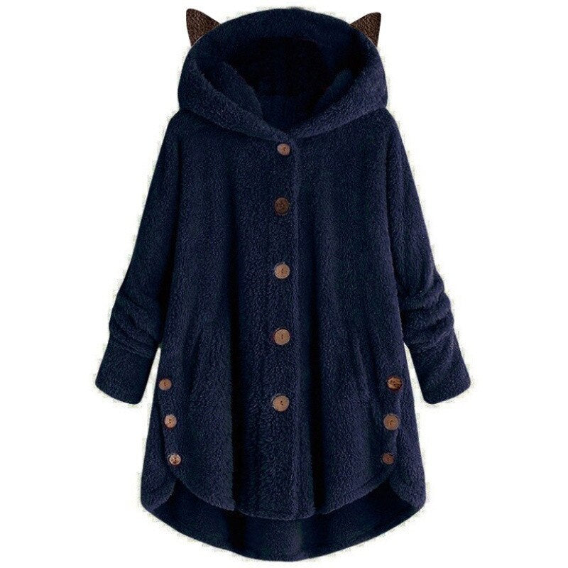 JO | Warm plush lined cat coat