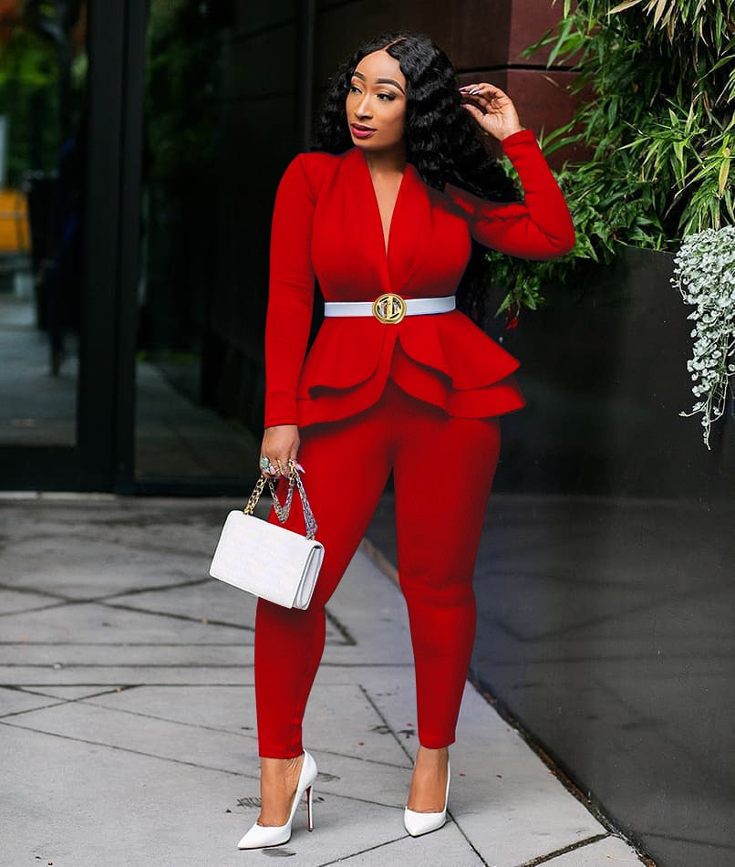 JO | Tracksuit with full sleeves ruffle blazer