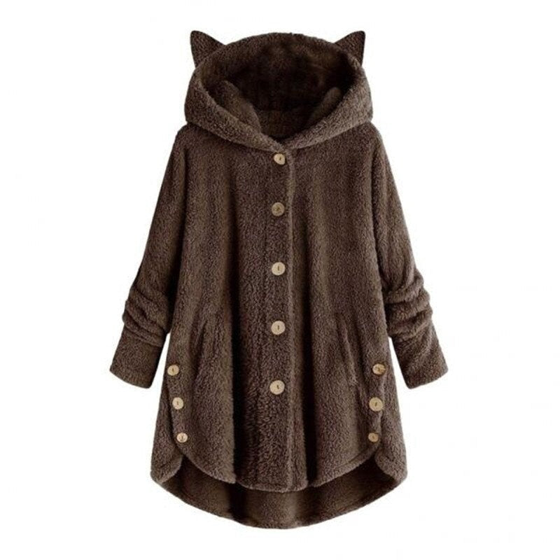 JO | Warm plush lined cat coat