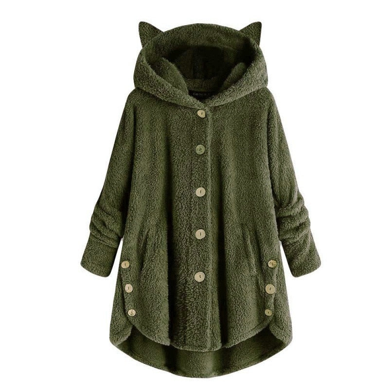 JO | Warm plush lined cat coat