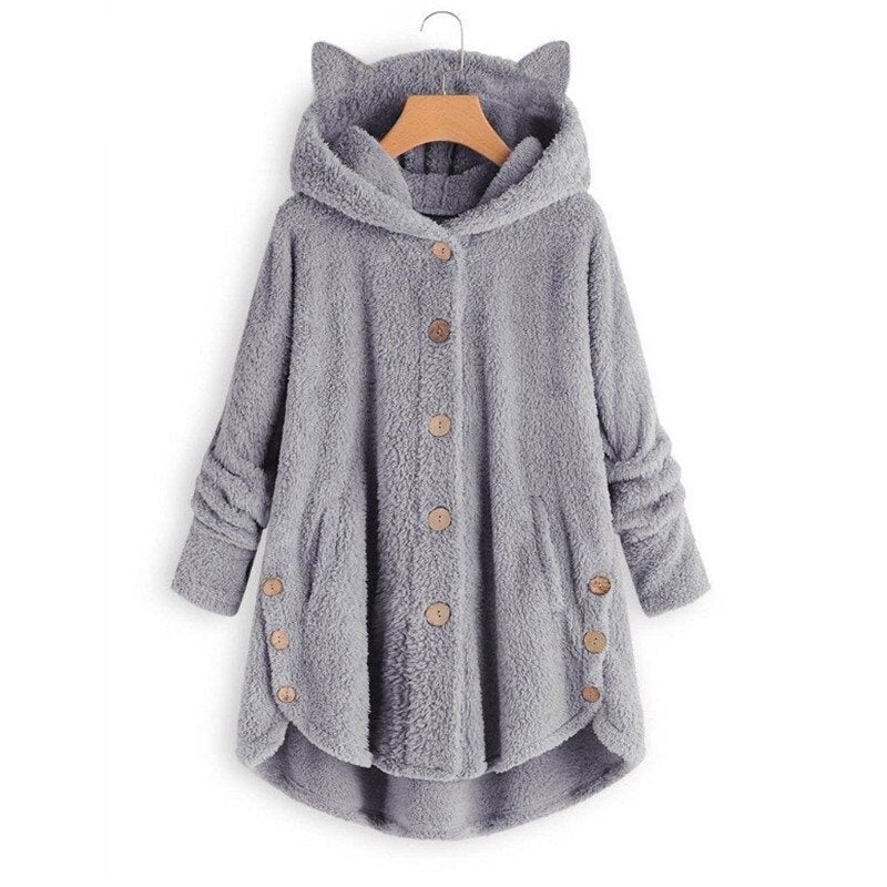 JO | Warm plush lined cat coat
