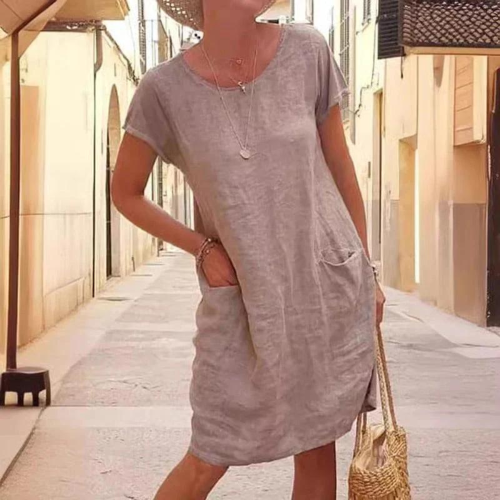 KS | Elegant dress for women with a round neckline