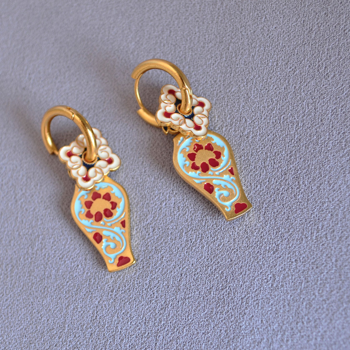 Delicate Artisan Gold Earring