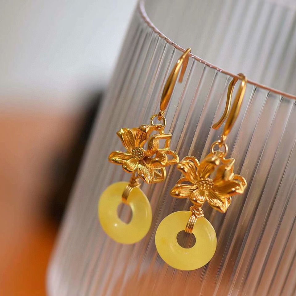 Delicate Artisan Gold Earring
