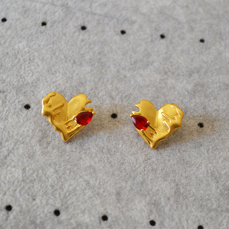 Delicate Artisan Gold Earring