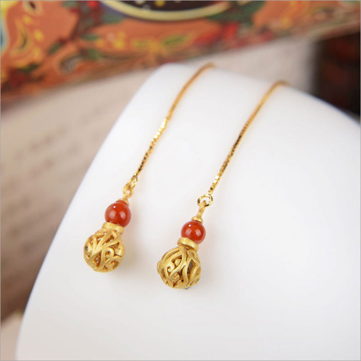 Delicate Artisan Gold Earring
