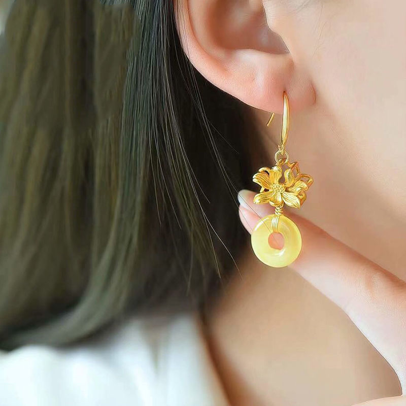 Delicate Artisan Gold Earring